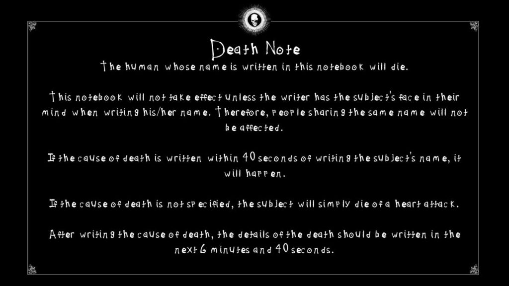 death note rules page 6